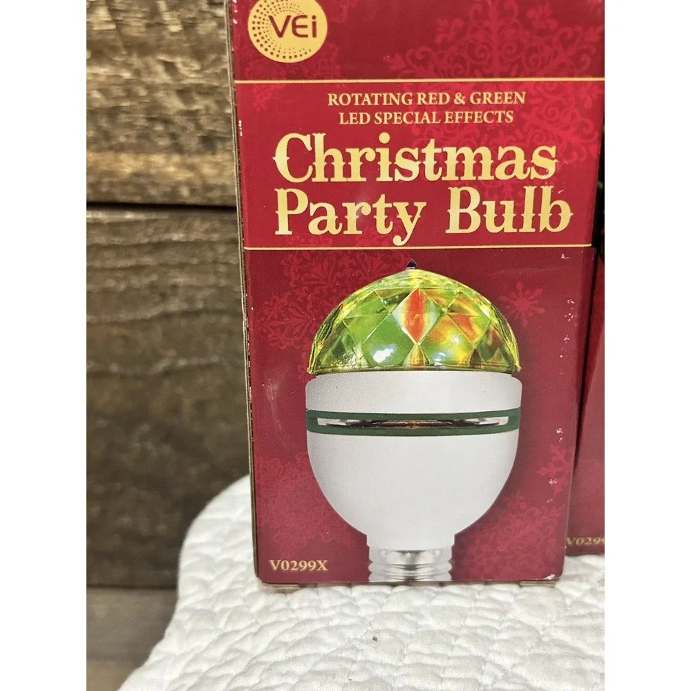 VEI 4-Christmas Party Lighting LED Light Bulb Rotate, Red, And Green